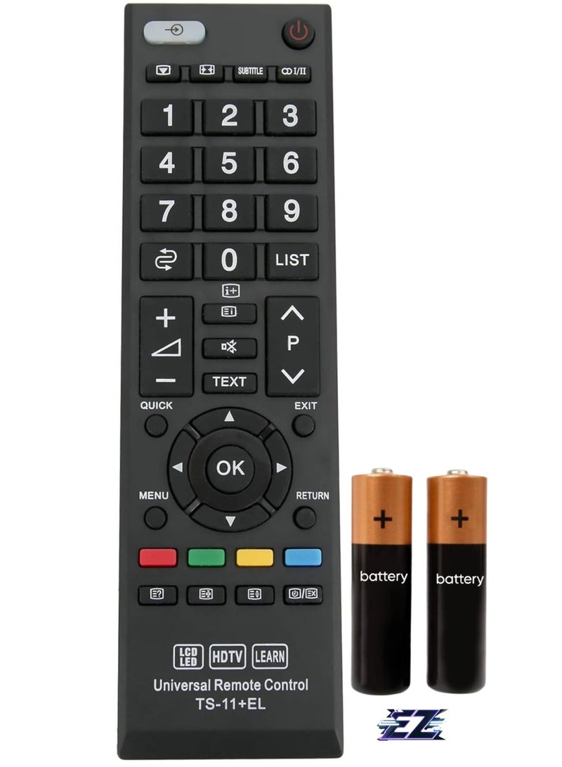ELTRAZONE Universal Replacement Remote Control TS-11+EL Fits Most Toshiba LCD LED HDTV TVs LEARN with battery - Image 1