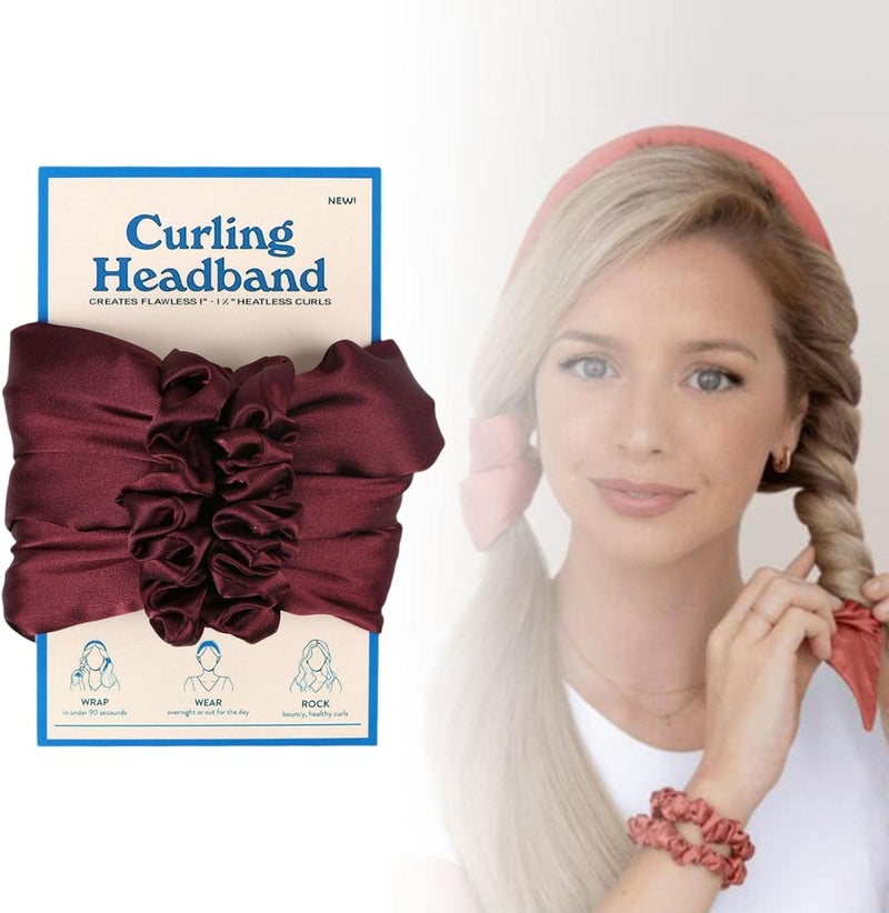 كلاراكو أداة تجعيد شعر مريحة بدون حرارة للنساء والفتيات، طوق رأس يمكنكِ صنعه بنفسكِ، شريط تجعيد، أدوات لف الشعر الطويلة طوال الليل، بكرات تجعيد الشعر بدون حرارة (بني محمر) - Image 5