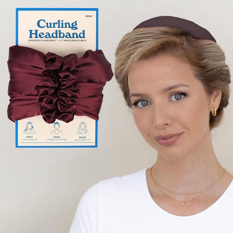 كلاراكو أداة تجعيد شعر مريحة بدون حرارة للنساء والفتيات، طوق رأس يمكنكِ صنعه بنفسكِ، شريط تجعيد، أدوات لف الشعر الطويلة طوال الليل، بكرات تجعيد الشعر بدون حرارة (بني محمر) - Image 4