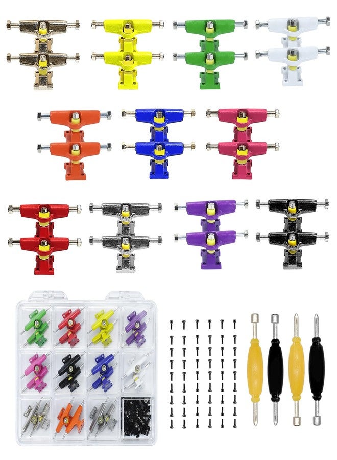 DisplayMore 176PCS Mini Finger Skateboard DIY Accessories Case-22PCS Fingerboard Multicolors Trucks,100Pcs Screws,50Pcs Nuts,4Pcs Spanner Tool,Fingerboard Parts Kit - Image 1