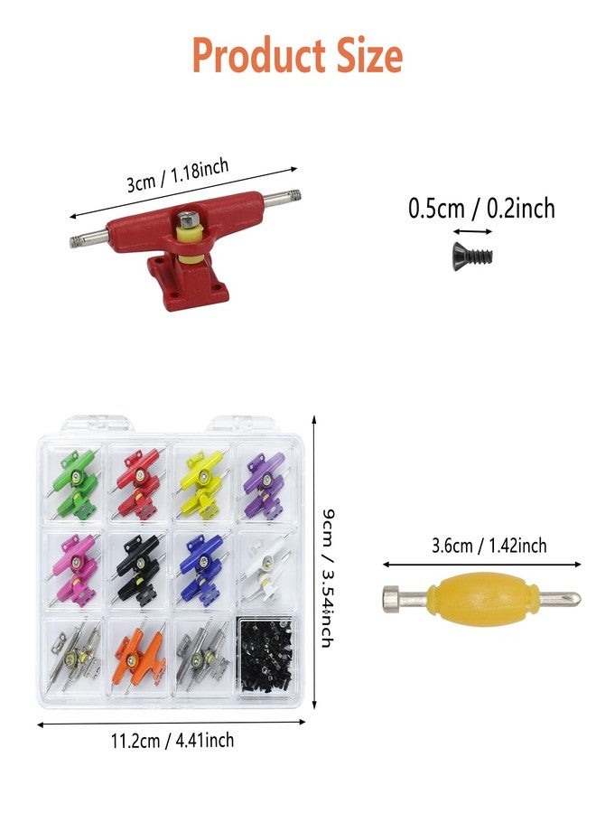DisplayMore 176PCS Mini Finger Skateboard DIY Accessories Case-22PCS Fingerboard Multicolors Trucks,100Pcs Screws,50Pcs Nuts,4Pcs Spanner Tool,Fingerboard Parts Kit - Image 3