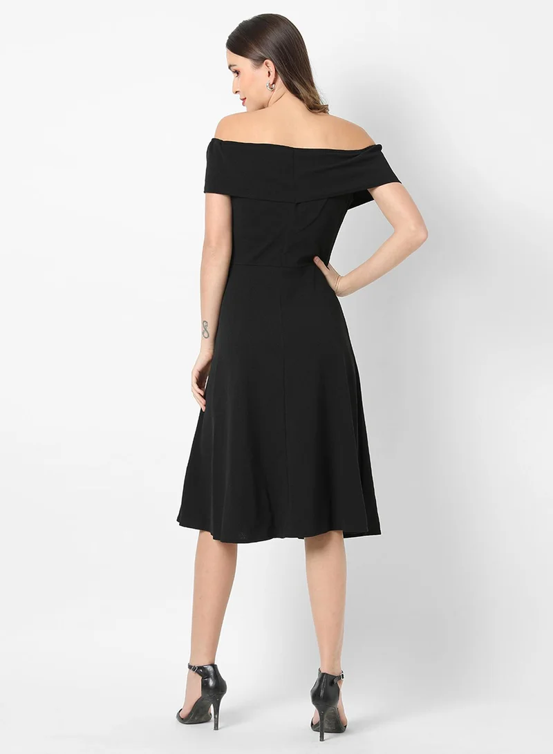 PINACOLADA Off-Shoulder Black Dress