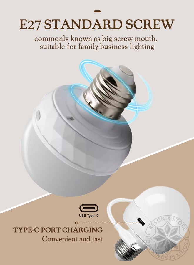 RESONIX 2PCS USB Rechargeable E26 Bulbs – Dimmable LED Light Bulbs with Remote Control, 15 Color Temperatures, Timing Function, Magnetic Detachable for Wall Sconce & Lamp - Image 4