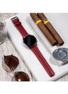 Vagave Genuine Leather Watch Band 20MM 22MM 24MM Fossil Diesel Lacoste Polo Tissot Casio Armani Tissot Nacar Classic Watch Band Leather Strap Red  - Image 2