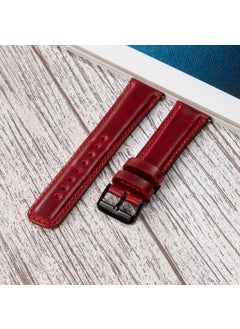 Vagave Genuine Leather Watch Band 20MM 22MM 24MM Fossil Diesel Lacoste Polo Tissot Casio Armani Tissot Nacar Classic Watch Band Leather Strap Red  - Image 5