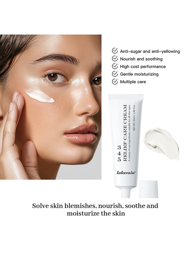 ليكرين 345 كريم الإغاثة ، كريم الإصلاح المكثف 345 ، كريم حاجز مرطب مهدئ للوجه ، كريم للوجه ، كريم للوجه ، العناية بالبشرة للبشرة الجافة والحساسة - ترطيب دائم وإصلاح الحاجز 50 مل - Image 4