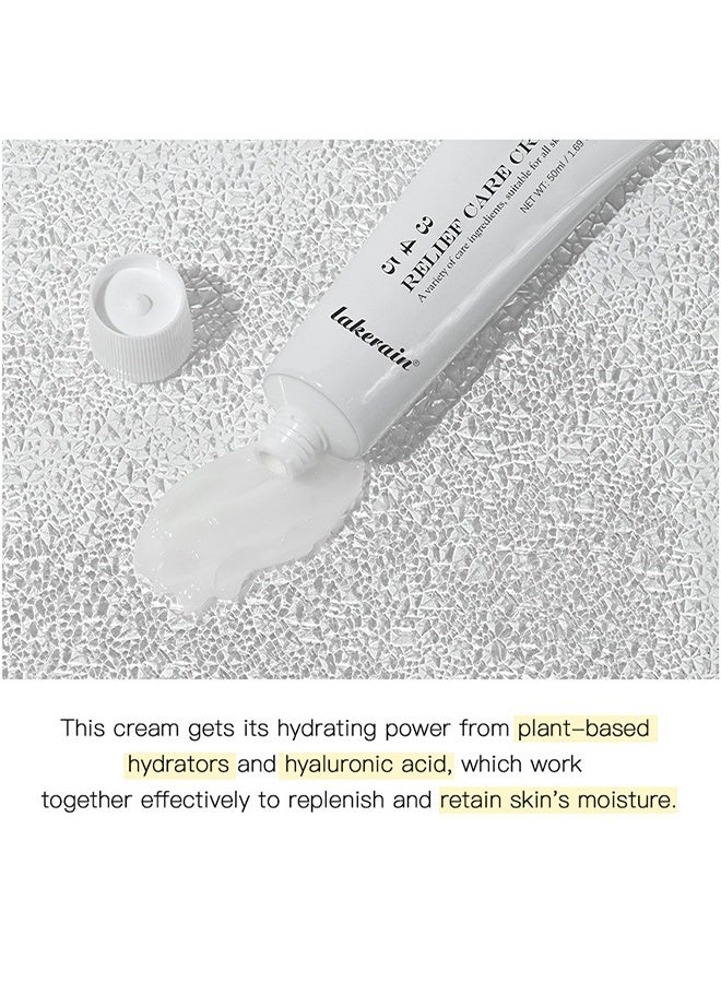 ليكرين 345 كريم الإغاثة ، كريم الإصلاح المكثف 345 ، كريم حاجز مرطب مهدئ للوجه ، كريم للوجه ، كريم للوجه ، العناية بالبشرة للبشرة الجافة والحساسة - ترطيب دائم وإصلاح الحاجز 50 مل - Image 2