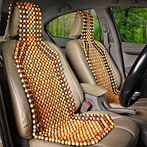 Voila Wooden Bead Seat Cover for Car Acupressure Design Universal Size Single - Image 2