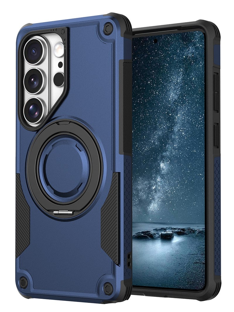 For Samsung S26 Ultra Case with Stand, Compatible with MagSafe, 360° Rotation Magnetic Kickstand, Ultra - Tough Protection, Shockproof Covers, Black Metallic paint - Durable and Stylish Armor for S26 Ultra,Blue - Image 1