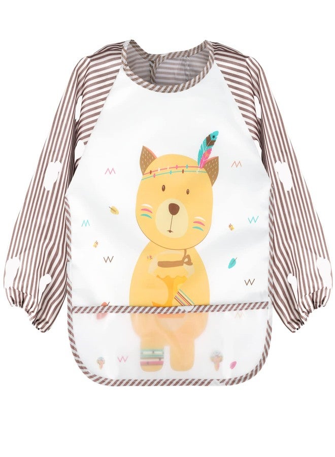 Accmor 4 Pack Long Sleeve Baby Bibs, Waterproof Sleeved Bibs Smock for Toddler Baby Girls Boys Eating Feeding - Image 2