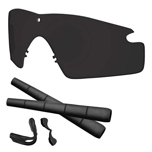 Predrox Dark Black Si Ballistic M Frame 2.0 Lenses & Rubber Kits Replacement for Oakley Sunglass Polarized - Image 1