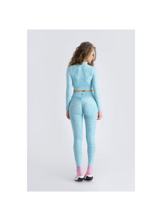 Tessitura Crop zipper top 3D - Light Blue - Image 5