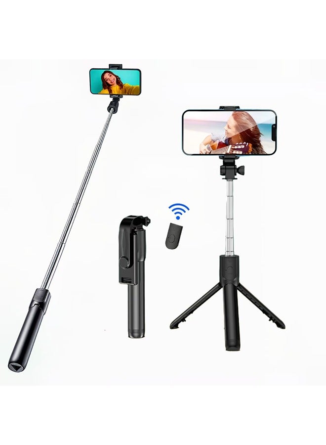 Selfie Stick, Bluetooth Selfie Stick Tripod, Extendable and Portable Selfie Stick with Detachable Wireless Remote & Stable Tripod Stand, Compatible with iPhone/Galaxy/Android etc.  - Image 1