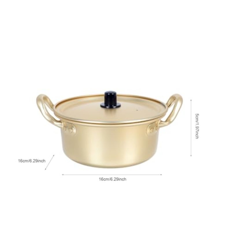 Korean Ramen Pot Kitchen Cooking With Lid Spoon And Chopsticks 1Pair,Noodle Fast Heating For Cookware 6. 3In (Double Handle) - Image 3