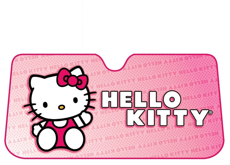 Plasticolor 003681R01 Hello Kitty Sanrio Accordion Style Car Truck SUV Front Windshield Sunshade, 27" X 58" - Image 2