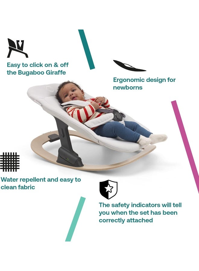 Bugaboo مجموعة بيغابو جيراف للمواليد لكرسي جيراف العالي والاهتزاز، تصميم مريح، أبيض قطبي - Image 3