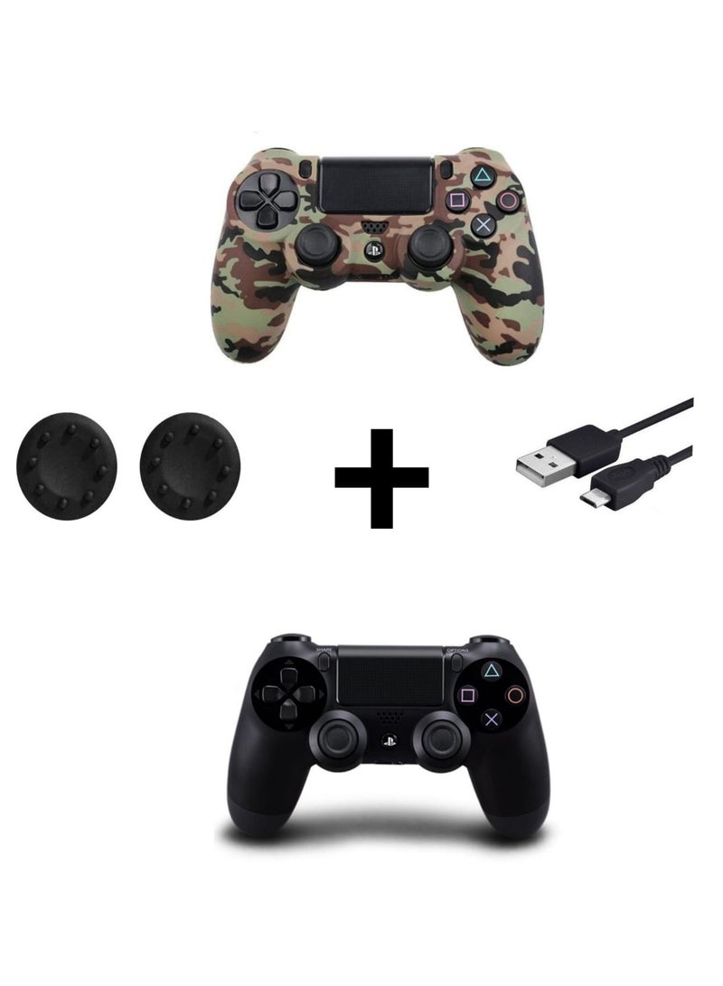 Black PlayStation 4 shield, charger connector, and protective cover - Image 1