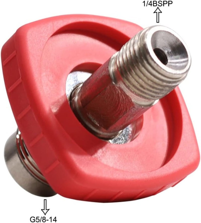 CO2 ector, less Steel /8 to 1/4 Bspp ector, Red CO2 Fil Bottle with Polished for Cylinder Replacement, - Image 4