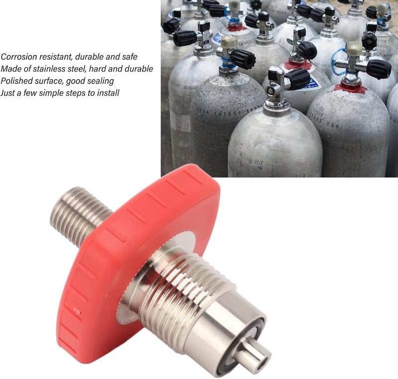 CO2 ector, less Steel /8 to 1/4 Bspp ector, Red CO2 Fil Bottle with Polished for Cylinder Replacement, - Image 3