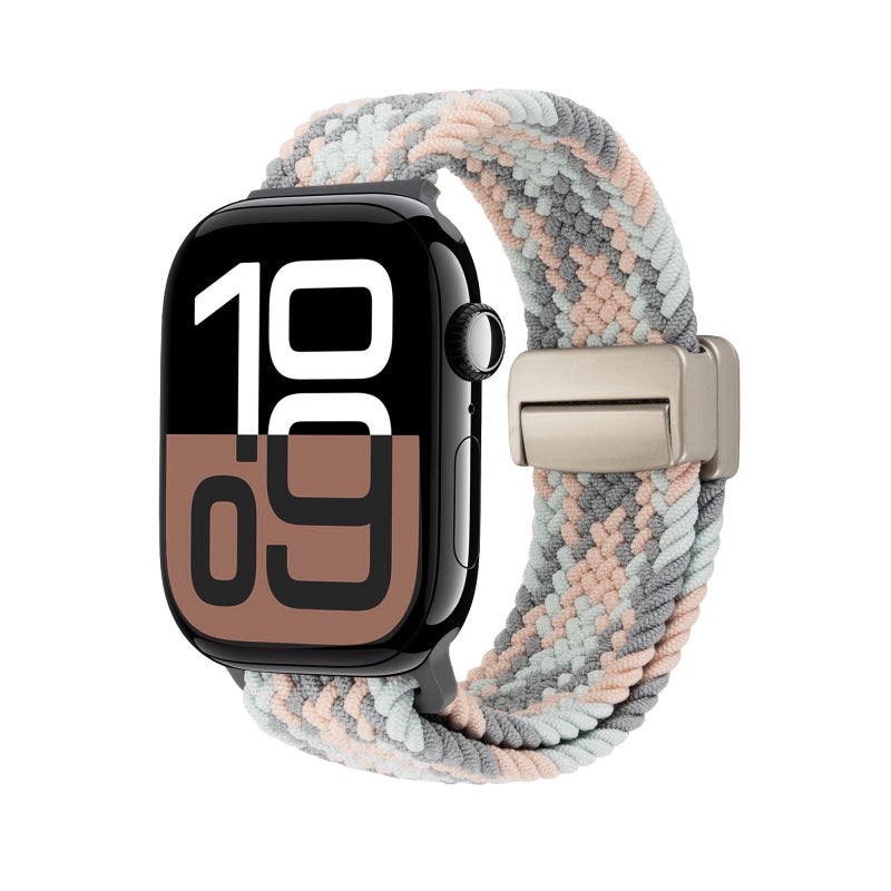 إيروريكس لساعة Apple Watch 42 مم / 41 مم / 40 مم / 38 مم حزام ساعة مغناطيسي منسوج (رمادي وردي أزرق) - Image 2