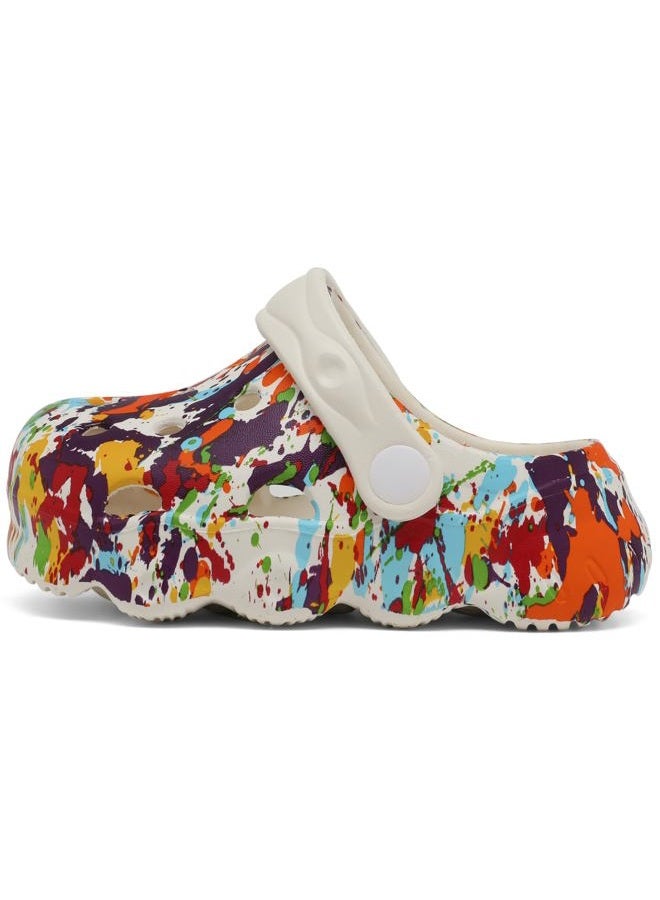INMINPIN Kids Cute Clogs Cartoon Garden Shoes Boys Girls Slides Slippers Indoor Outdoor Children Water Shower Beach Pool Sandals,White,7-8 Toddler,Kids - Image 2