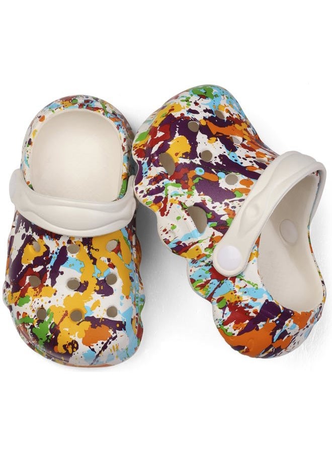 INMINPIN Kids Cute Clogs Cartoon Garden Shoes Boys Girls Slides Slippers Indoor Outdoor Children Water Shower Beach Pool Sandals,White,7-8 Toddler,Kids - Image 5