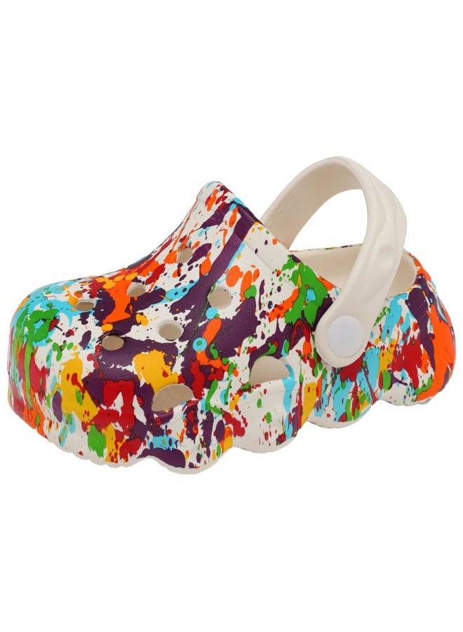 INMINPIN Kids Cute Clogs Cartoon Garden Shoes Boys Girls Slides Slippers Indoor Outdoor Children Water Shower Beach Pool Sandals,White,7-8 Toddler,Kids - Image 1
