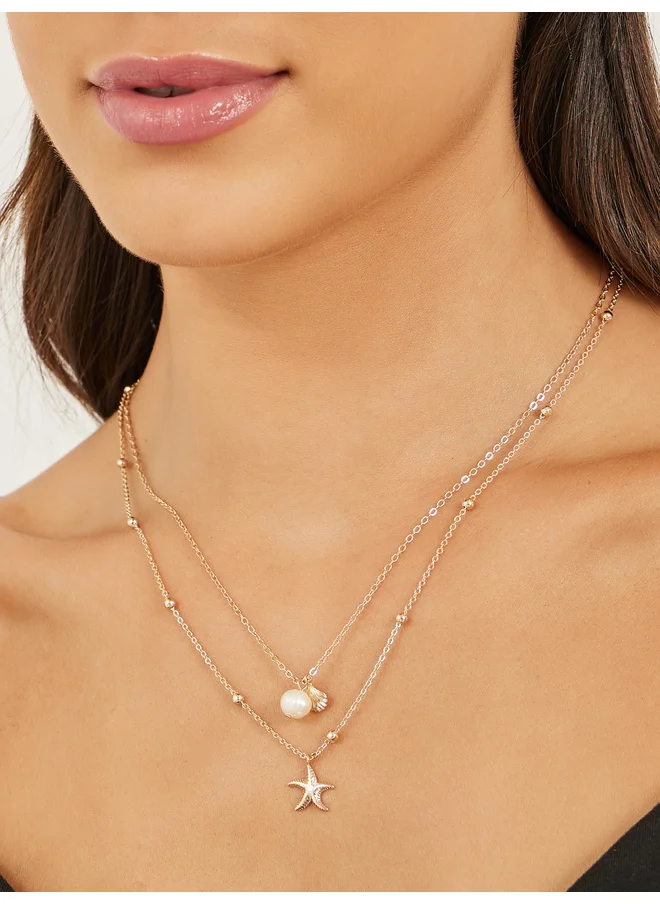ستايلي Styli Pack of 2 - Star Necklace
