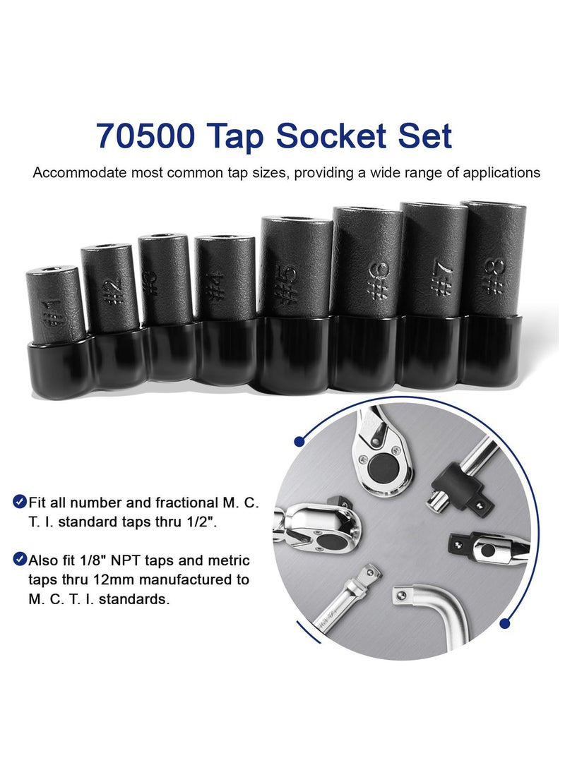 general Tap socket sets used with 1/4" and 3/8" drive tools are typically compatible with the most common tap sizes and offer a wide range of applications - Image 2