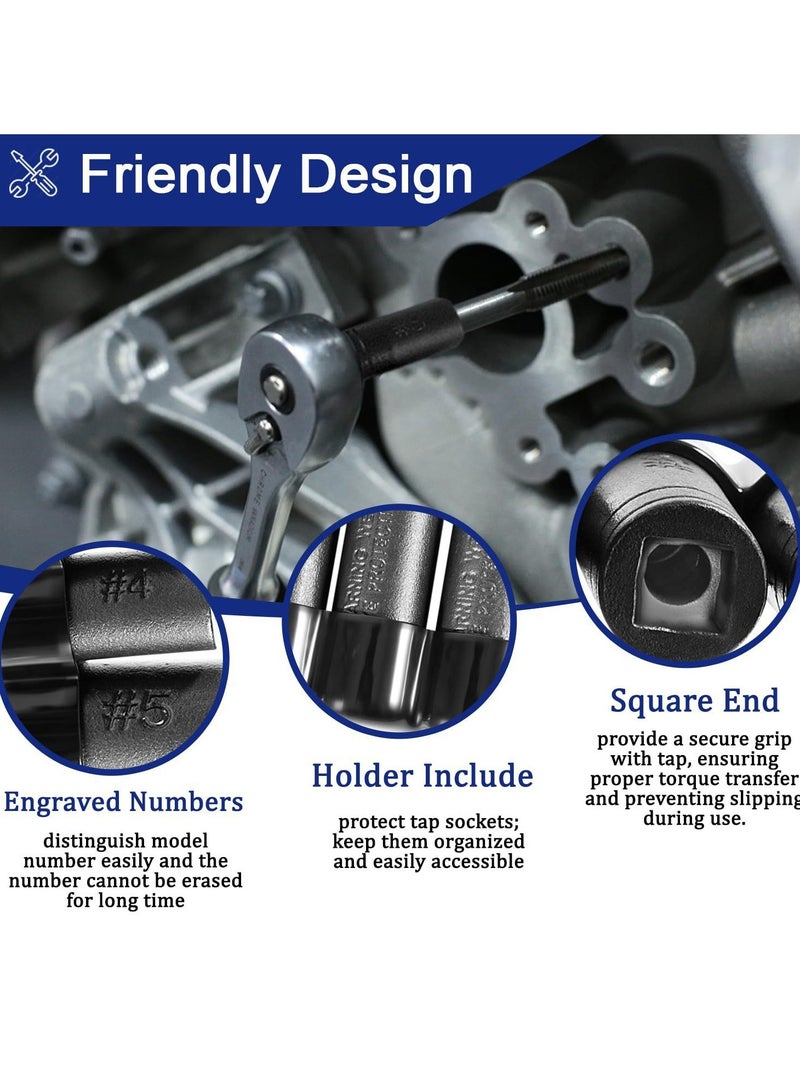 general Tap socket sets used with 1/4" and 3/8" drive tools are typically compatible with the most common tap sizes and offer a wide range of applications - Image 4
