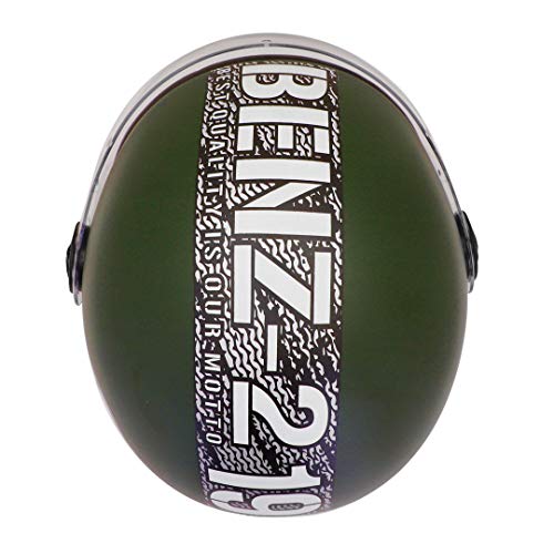 Sage Square ISI Certified Guardian Cruiser Open Face Helmet (Green Matte, Extra Large) - Image 5