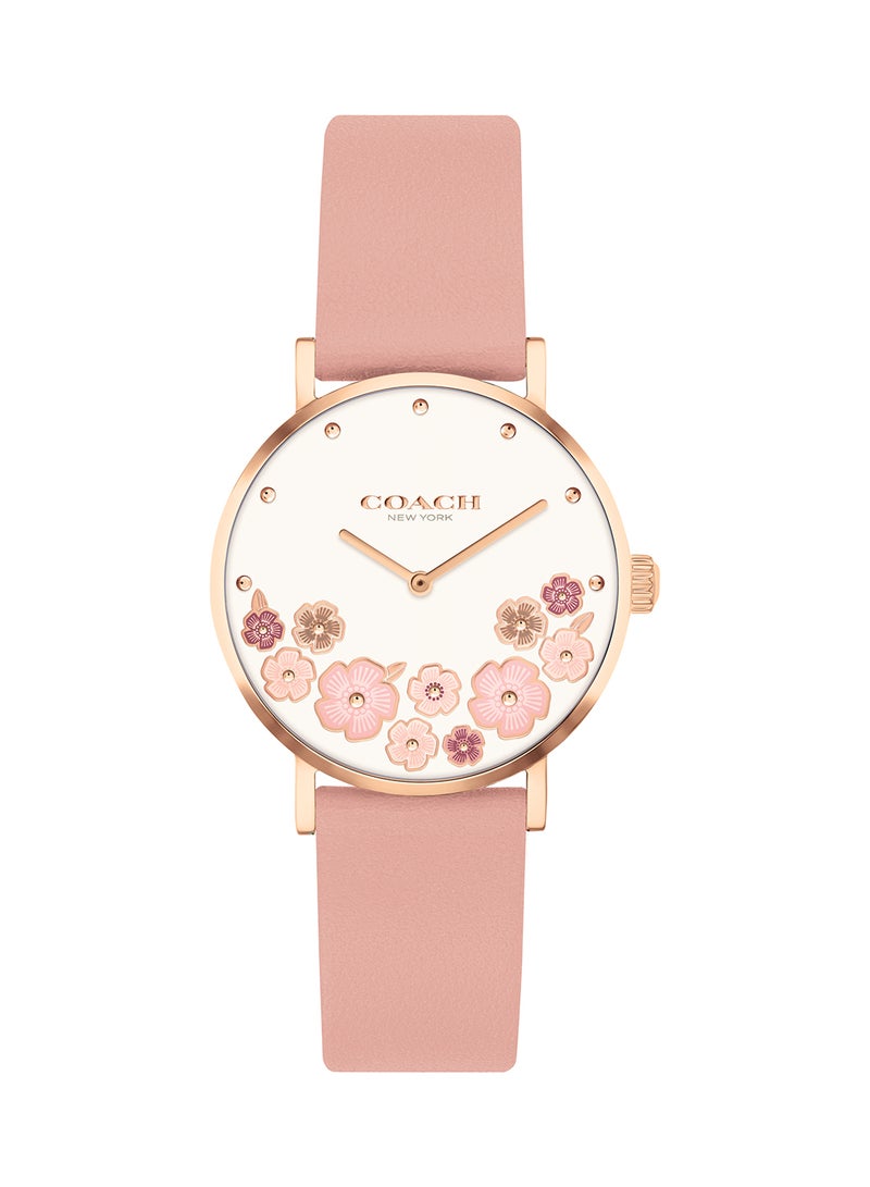 COACH ساعة يد نسائية من الجلد بعقارب دائرية الشكل 14503769 - 28 ملم - Image 2