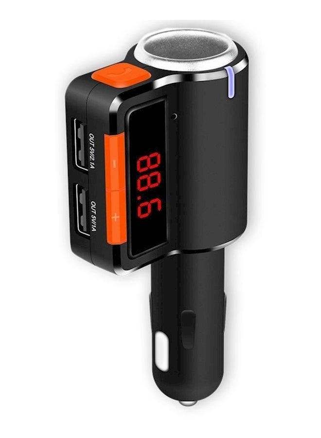 NIBEMINENT Bluetooth Car Charger Black/Orange - Image 1