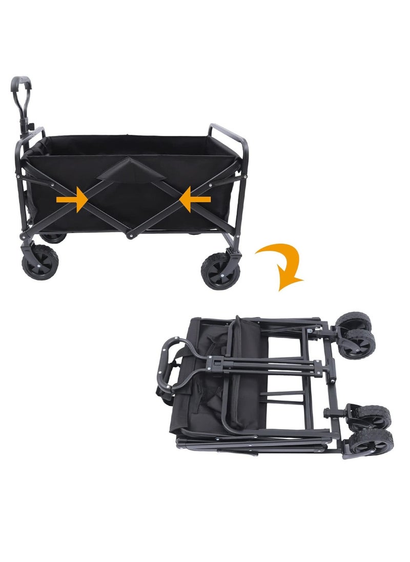 Yuwell Garden Cart Camping Wagon Foldable, Shopping Trolleys Utility Outdoor Wagon Collapsible Garden Camping Picnic Cart  74X47X12.70CM  - Image 4