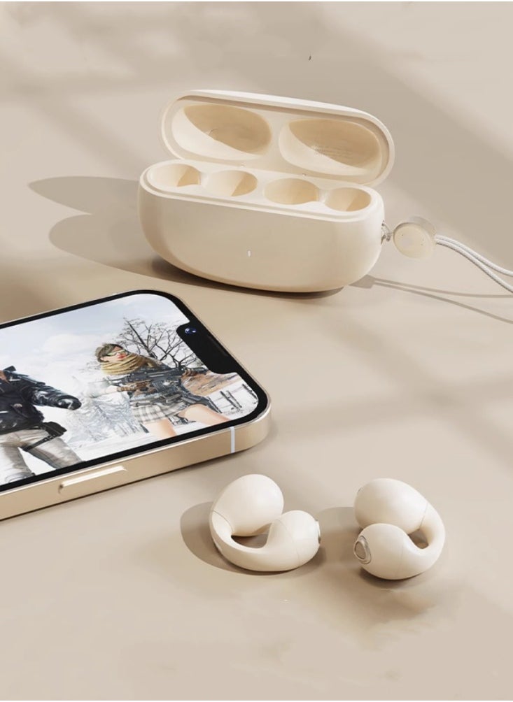 Generic - Wireless Bluetooth Earphones With Ultra Long Battery Life, Air Bone Conduction, Sports Ear Clip, Built-in Noise Reduction Technology Advanced Version: 52H Ultra Long Battery Life - Image 1