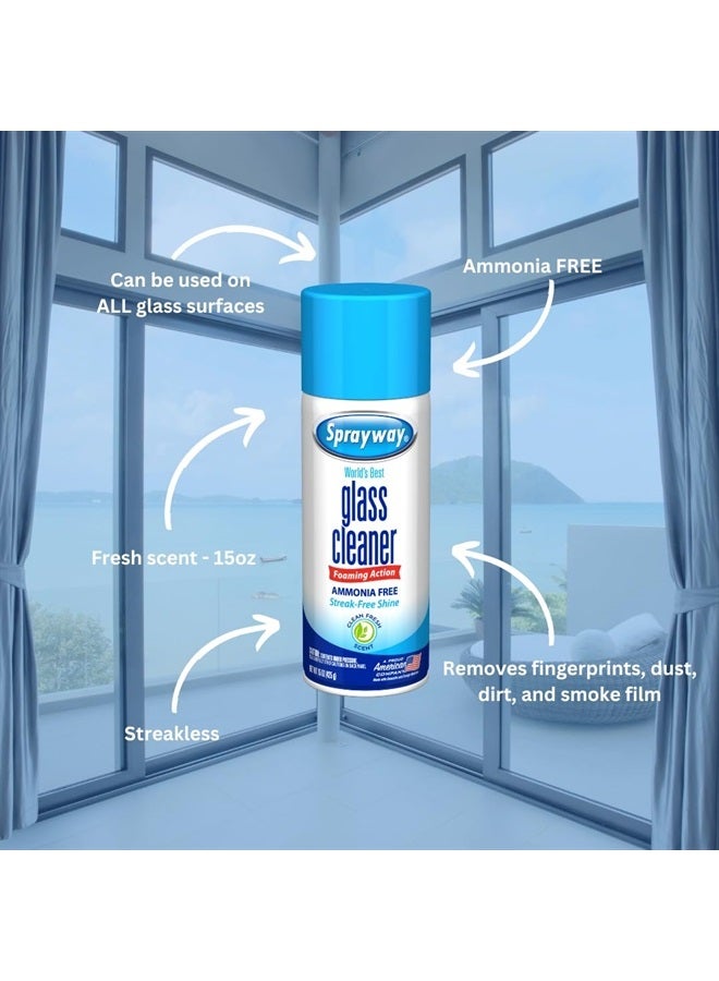 Sprayway Ammonia-Free Glass Cleaner, Foaming Action - Streakless Shine, 15 Ounce (Pack of 1)  - Image 3