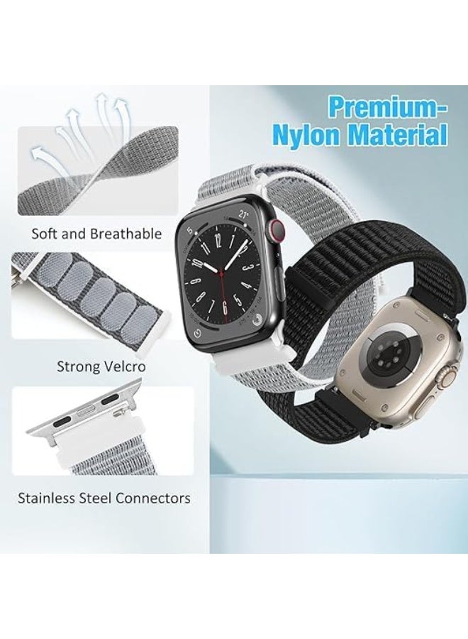 2 Pack Nylon Bands Compatible with Huawei Watch Fit 5 Pro/ 5/4 Pro/4/3, Elastic Breathable Nylon Loop Wrist Strap Adjustable Sports Straps for Women Men - Image 5
