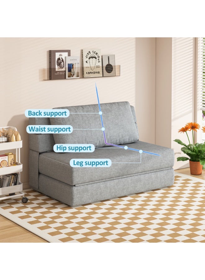 Castlery 3-in-1 Sofa Bed - 120cm Foldable Convertible Sofa Chair for Sitting, Lounging & Sleeping, High-Density Foam with Cushion for Supreme Comfort, Pull Out Bed Lounge for Living Room & Bedroom Home furniture - Image 3