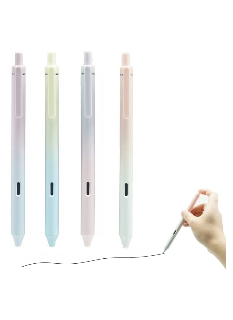 Excefore Retractable Gel Ink Pens Aesthetic Gradient Color Barrel 4Pcs Black Ink 0.5mm Fine Point Tip Pen Comfort Grip Smooth Writing for Journaling Note Taking Sketching Gel Pens Quick Dry Pens  - Image 1
