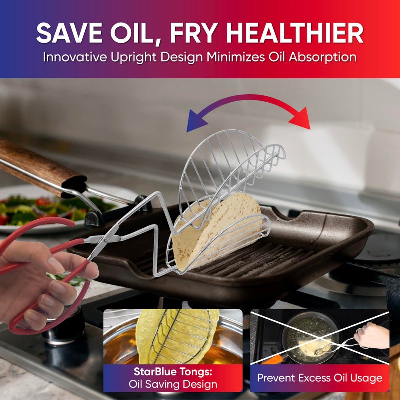 StarBlue Taco Shell Tongs for Frying by StarBlue - 1 Units 6 Inch U-shapedEasy-Grip Tool for Making Crispy Taco Shells - Heat-Resistant and Dishwasher Safe - Image 2