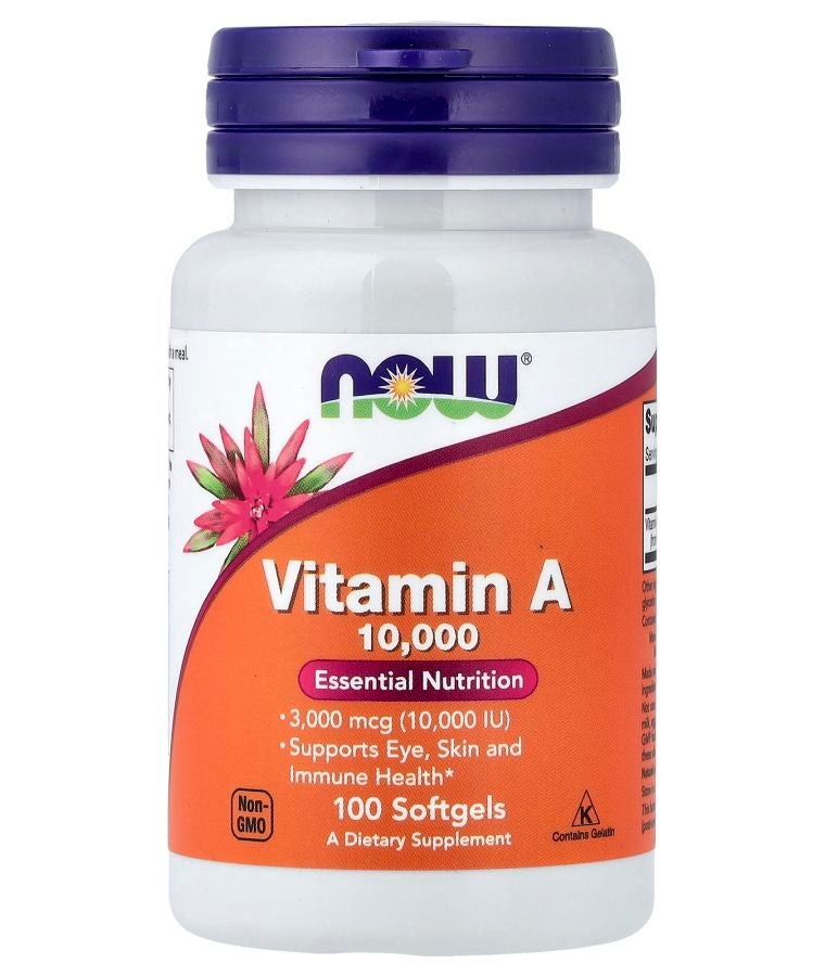 now Vitamin A 3000 mcg (10000 IU) 100 Softgels