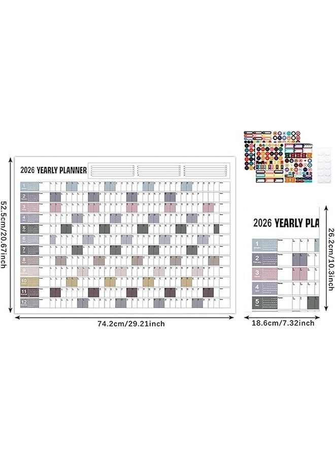 أخبار تقويم سنوي لعام 2026، مجموعة منظم سطح المكتب والحائط من 10 قطع، تصميم عملي، مخطط بسيط للمنزل والمكتب/المدرسة، يتضمن مخططات شهرية وأسبوعية، مثالي للطلاب والمعلمين والعائلات، أبيض - Image 3