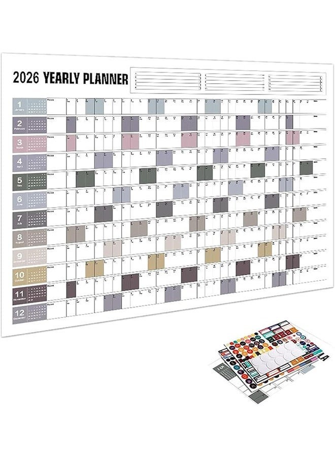 أخبار تقويم سنوي لعام 2026، مجموعة منظم سطح المكتب والحائط من 10 قطع، تصميم عملي، مخطط بسيط للمنزل والمكتب/المدرسة، يتضمن مخططات شهرية وأسبوعية، مثالي للطلاب والمعلمين والعائلات، أبيض - Image 1