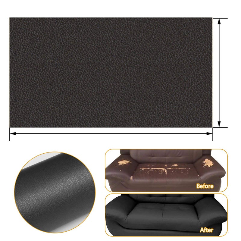 DXBULL Large Leather Repair Patch 17.3x78.7 inch Repair Tape Self-Adhesive for Furniture Sofas Car Seats Chair Couches Handbags Jackets Decorative Home Hotel Wall (Black) - Image 4
