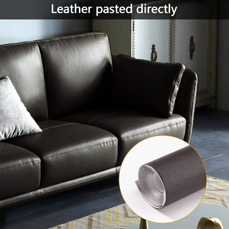 DXBULL Large Leather Repair Patch 17.3x78.7 inch Repair Tape Self-Adhesive for Furniture Sofas Car Seats Chair Couches Handbags Jackets Decorative Home Hotel Wall (Black) - Image 2