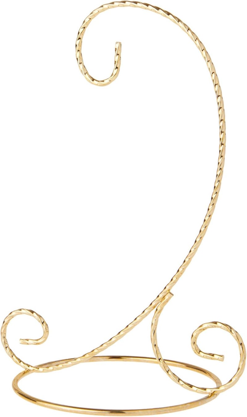 Bard's Twisted Gold-toned Ornament Stand, Small, 7" H x 5.125" W x 5.125" D - Image 1