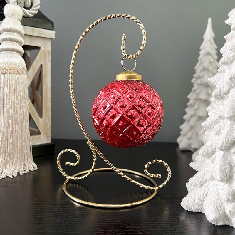 Bard's Twisted Gold-toned Ornament Stand, Small, 7" H x 5.125" W x 5.125" D - Image 3