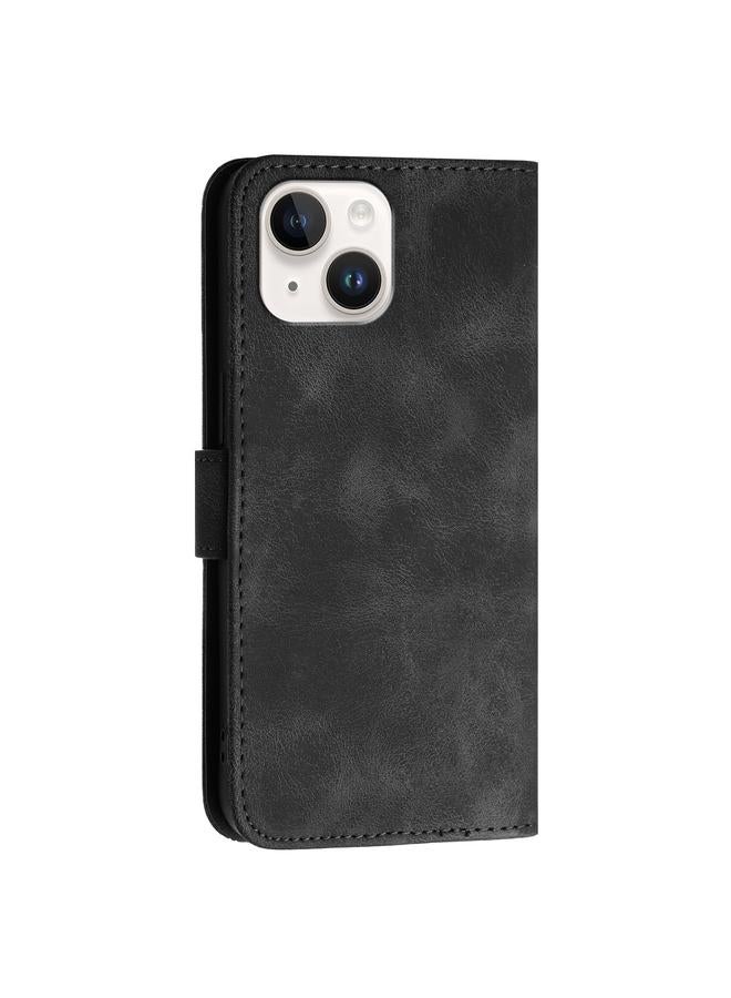 اس-توب جراب هاتف iPhone 14 YX0080 من الجلد القابل للطي بنقشة فراشة شبكية مع حبل - Image 3