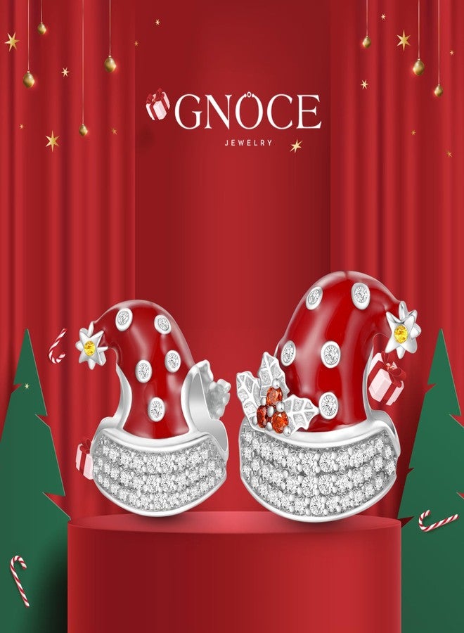 GNOCE Christmas Hat Charm Sterling Silver Bead Christmas Charm Fit Bracelet/Necklace for Women Wife/Jewelry Gift - Image 4