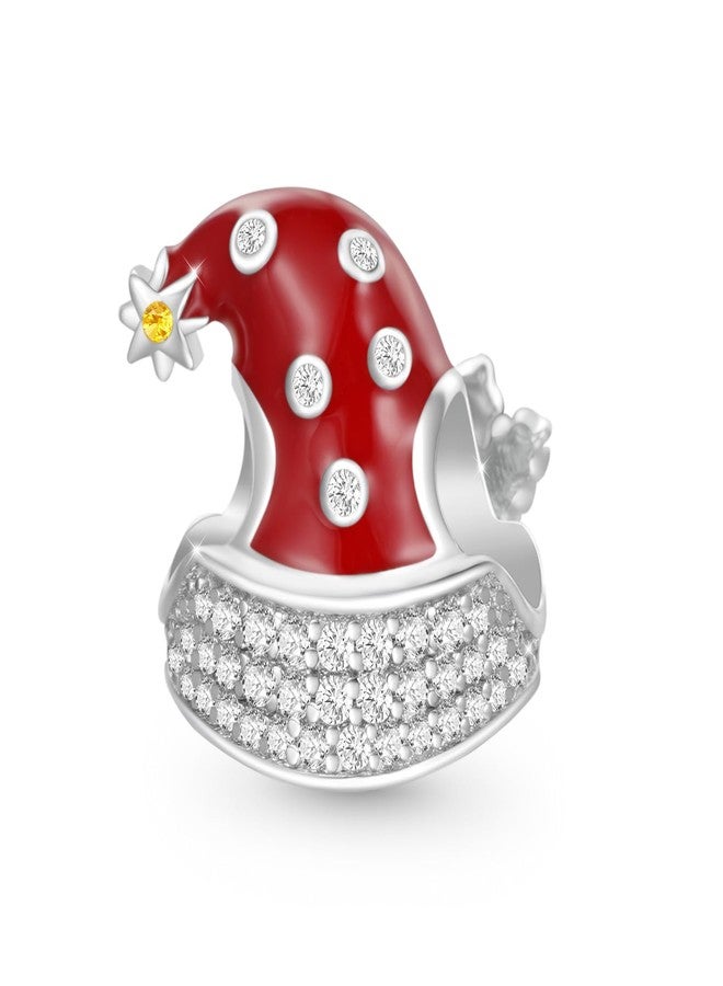 GNOCE Christmas Hat Charm Sterling Silver Bead Christmas Charm Fit Bracelet/Necklace for Women Wife/Jewelry Gift - Image 2